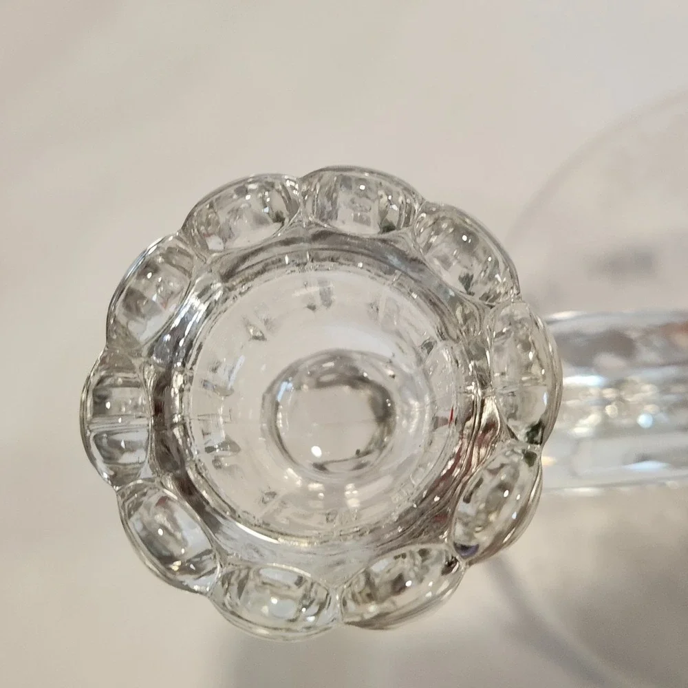 Tiffin Franciscan Cherokee Rose Etched Double Candleholder‎ Taper GORGEOUS!